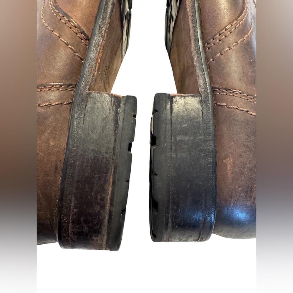 Cole Haan Grand OS Leather Boots Men 9 Brown Lace Up Distressed Workwear Rugged - Picture 11 of 16